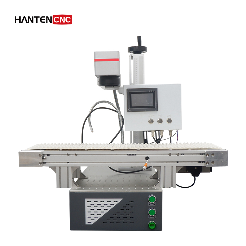 Portable Fiber Laser Marking Machine for Pen Engraving with Conveyor Belt 20w 30w 50w
